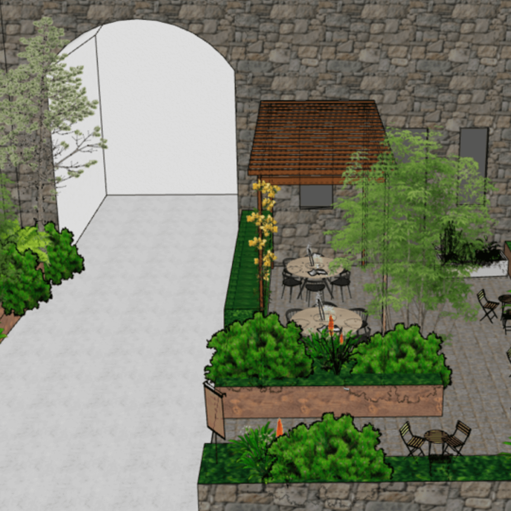 Garden 3D visualisation by Galway garden designer