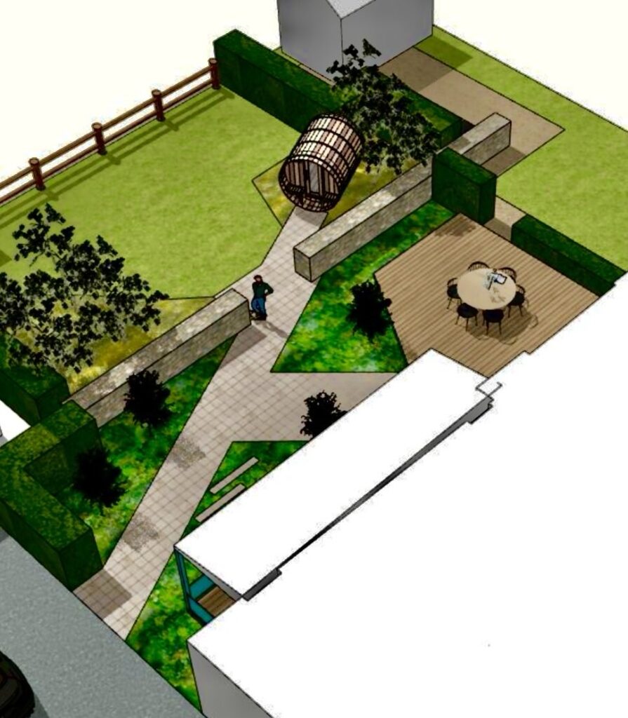 3D landscape plan for garden project in Galway, Ireland