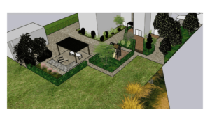 Garden 3D visualisation by Galway garden designer
